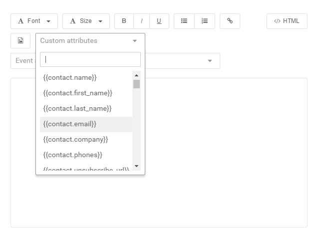 Contact Attributes when creating emails